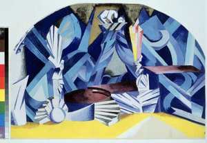 La camera di Giulietta. Progetto di decorazione per la pièce Romeo e Giulietta di William Shakespeare (1564-1616) - Opera di Alexandra Alexandrovna Exter (1882-1949) da Alexandra Alexandrowna Exter