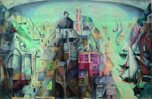 Vista sintetica della città di Diepe, 1912-1913 da Alexandra Alexandrowna Exter