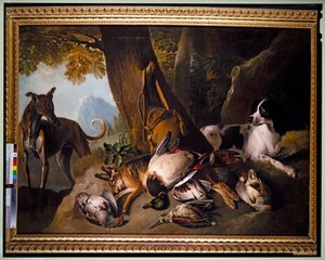 Cani e Selvaggina in un Paesaggio