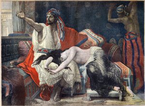Thamar (Tamar) piange sul grembo di Absalom dopo essere stata violentata dal fratello Amnon da Alexandre (attr.) Cabanel