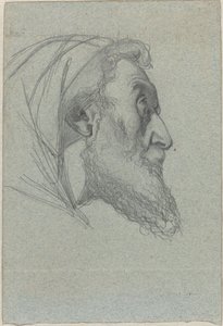 Uomo barbuto di profilo (recto) / Donna che guarda in alto (verso)