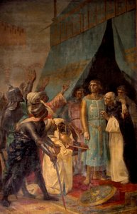 Settima Crociata: re Luigi IX (San Luigi) (1214-1270) a Gerusalemme. Dipinto di Alexandre Cabanel (1823-1889) XIX secolo Parigi, Pantheon da Alexandre Cabanel