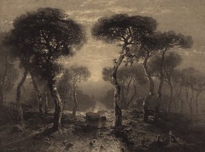 Paesaggio con alberi da Alexandre Calame