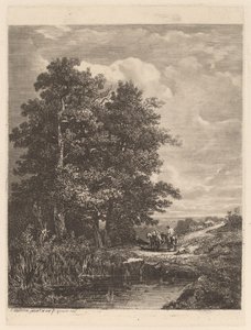 Cavalieri presso uno stagno da Alexandre Calame
