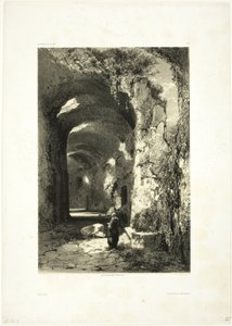 Rovina di un anfiteatro a Pozzuoli (Regno di Napoli), tavola 9 da Oeuvres de A. Calame da Alexandre Calame