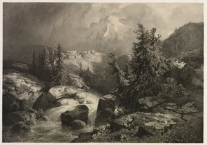 Tempesta nelle Alpi da Alexandre Calame