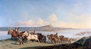 Attacco di cavalli che tirano barche lungo il Rodano, c. 1825-1870