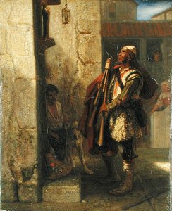 Pifferaro davanti a una Madonna, 1847 da Alexandre Gabriel Decamps