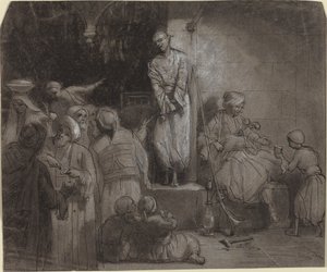 Il mercato degli schiavi [recto] da Alexandre Gabriel Decamps