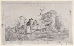 Le Lavandaie, 1833-38 da Alexandre Gabriel Decamps