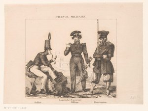 Tre militari francesi (serie: France militaire) da Alexandre Lacauchie