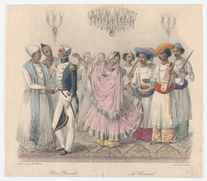 Una Nautch, da Ventiquattro Tavole Illustrative dei Costumi Indù ed Europei in Bengala
