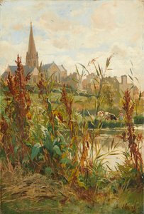 Chiesa vicino al fiume da Alexandre Nozal