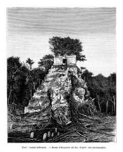 Rovine Maya, Tikal, Guatemala, XIX secolo da Alexandre de Bar