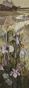 La Poesia. Olio. da Alexandre de Riquer
