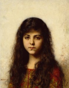 Ritratto di una Giovane Ragazza da Alexei Alexevich Harlamoff
