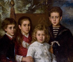 Ritratto dei figli di Paul Pavlovich Demidoff, 2° Principe di San Donato 1839-1885, Avrora, A da Alexei Alexeyevich Harlamov