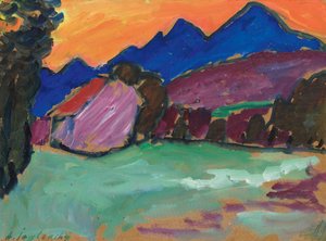 Sera rossa - Montagne blu da Alexei Javlensky von
