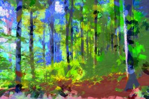 Mattina, foresta, 2020, (tecnica mista)