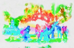 Parco di primavera, 2020, (tecnica mista) da Alexei Makhov