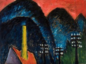 Montagne blu (Paesaggio con camino giallo) da Alexej von Jawlensky