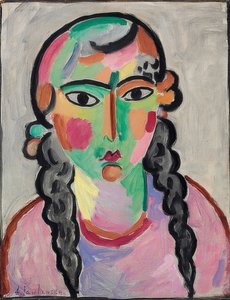 La ragazza pallida con trecce grigie. Circa 1916 da Alexej von Jawlensky