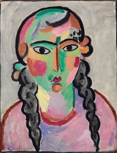La ragazza pallida con le trecce grigie da Alexej von Jawlensky
