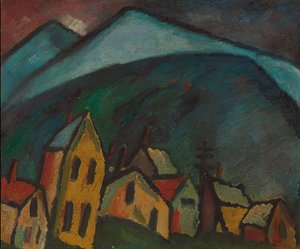 Paesaggio montano con case; Berglandschaft mit Hausern, 1912 da Alexej von Jawlensky