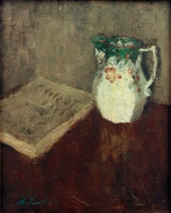 Natura morta con brocca e libro
