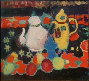 Natura morta con brocca gialla e bianca da Alexej von Jawlensky