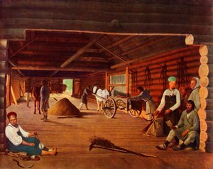 Battitura del grano, c1821, 1965 da Alexey Venetsianov