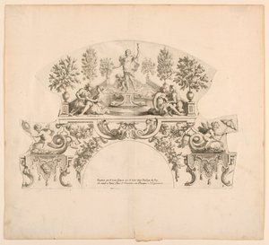 Foglie di ventaglio, Ottava e nona tavola del set, "Divers Desseins de grands Eventails, Encrans, et autres Ornamens, inventati e incisi da Nicolas Loire" da Alexis Loir