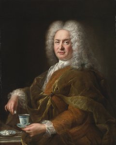 Ritratto di un gentiluomo con una tazza di cioccolata da Alexis Simon Belle