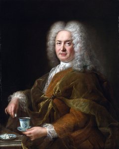 Ritratto di un gentiluomo con una tazza di cioccolata da Alexis Simon Belle