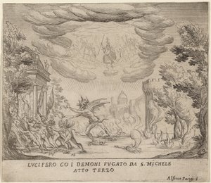 Lucifero e demoni in fuga da San Michele da Alfonso Parigi II