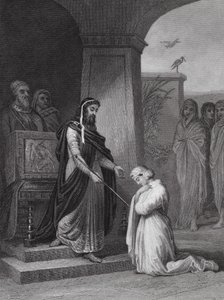 Ester davanti al re Assuero, Ester, cap. 15, v. 11 da Alfred (after) Johannot