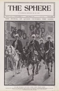 I principali dolenti al corteo funebre della Regina Vittoria attraverso Londra