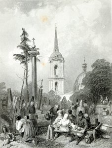 Cimitero della Chiesa di Smolensko, inciso da E.Smith da Alfred (after) Vickers