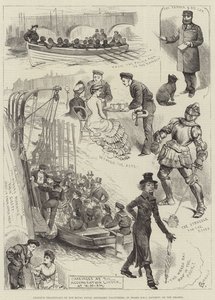 Teatrali amatoriali dei Royal Naval Artillery Volunteers, a bordo della HMS Rainbow, sul Tamigi