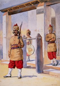 Soldati del 124° Fanteria del Baluchistan della Duchessa di Connaught, illustrazione per 