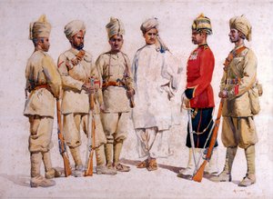 Soldati del 19° Punjabis Afridi di Tirah, illustrazione per 