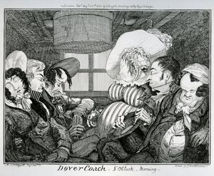 Dover Coach, 5 del mattino, inciso da George Cruikshank, 1826 da Alfred Crowquill