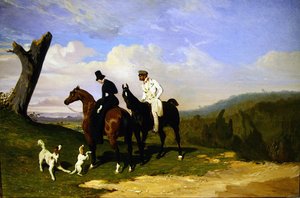 Una pausa durante una cavalcata con i cani