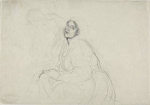 Donna seduta e schizzo di figura piegata da Alfred Dehodencq