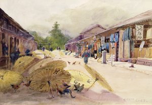 Asciugatura degli ombrelli dopo un temporale, c.1889 da Alfred East