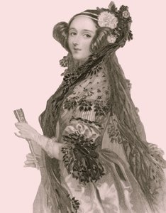 Ritratto di Augusta Ada King (1815 - 1852), Contessa di Lovelace (incisione) da Alfred Edward Chalon