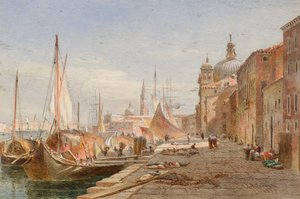 Barche a un molo, Venezia da Alfred Edward Goodall