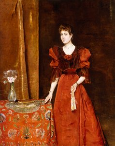 Elegante signora con un ventaglio