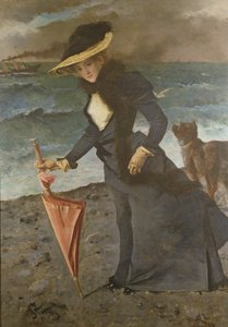 Sulla riva del mare, 1891 da Alfred Emile Stevens