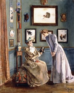 Donne con una bambola giapponese, 1894 da Alfred Emile Stevens